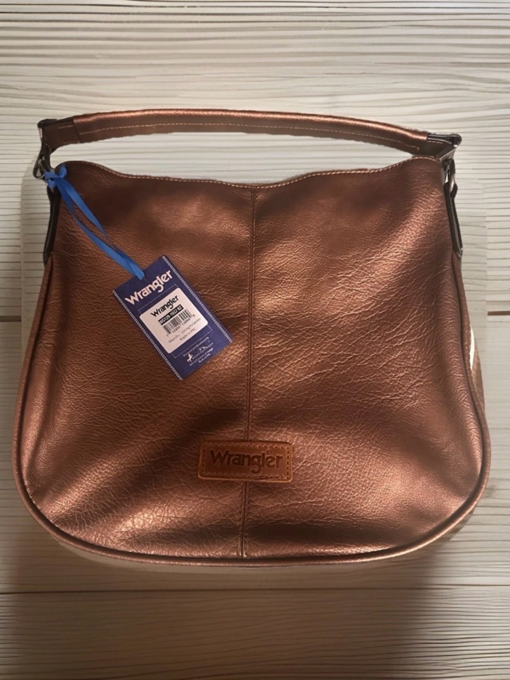 🆕 Wrangler Striped Cotton Ribbon Hobo Bag in Bronze NO Crossbody Strap Included